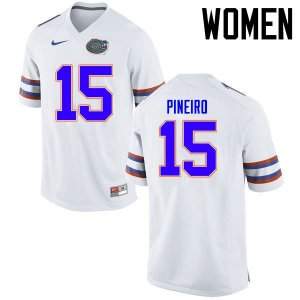 Women's Florida Gators #15 Eddy Pineiro NCAA Nike White Authentic Stitched College Football Jersey RFG4762TZ